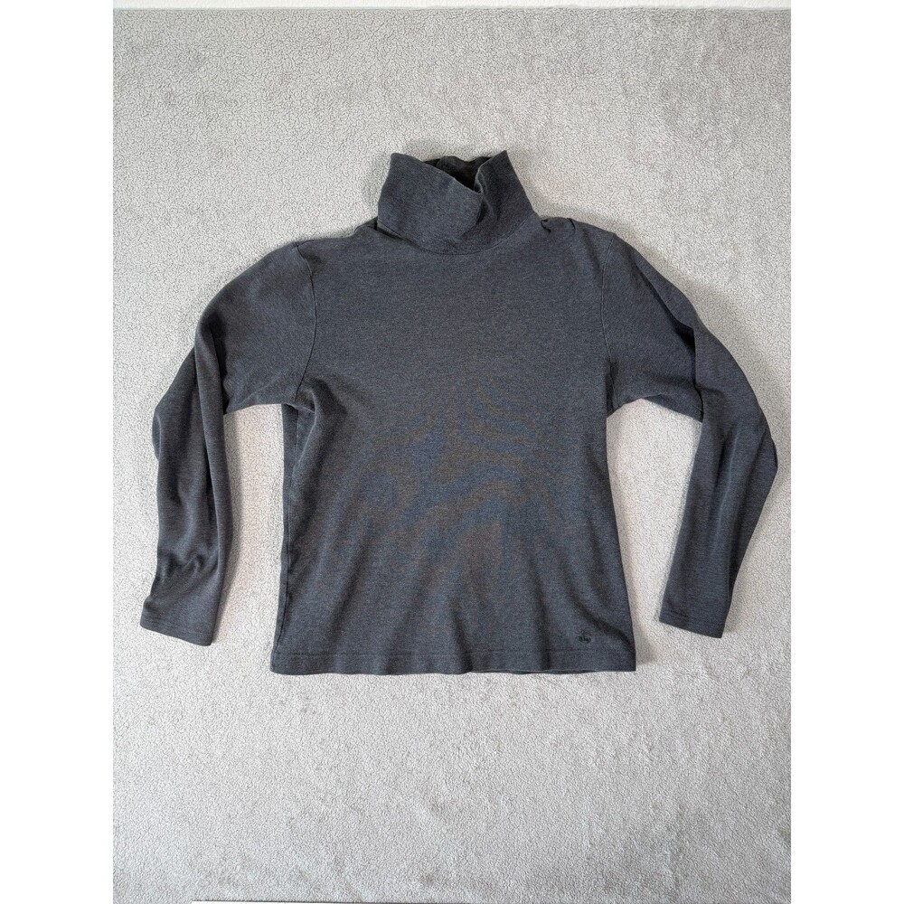 Brooks Brothers 346 Mens Turtleneck Shirt Long Sleeve L Charcoal Gray Cotton